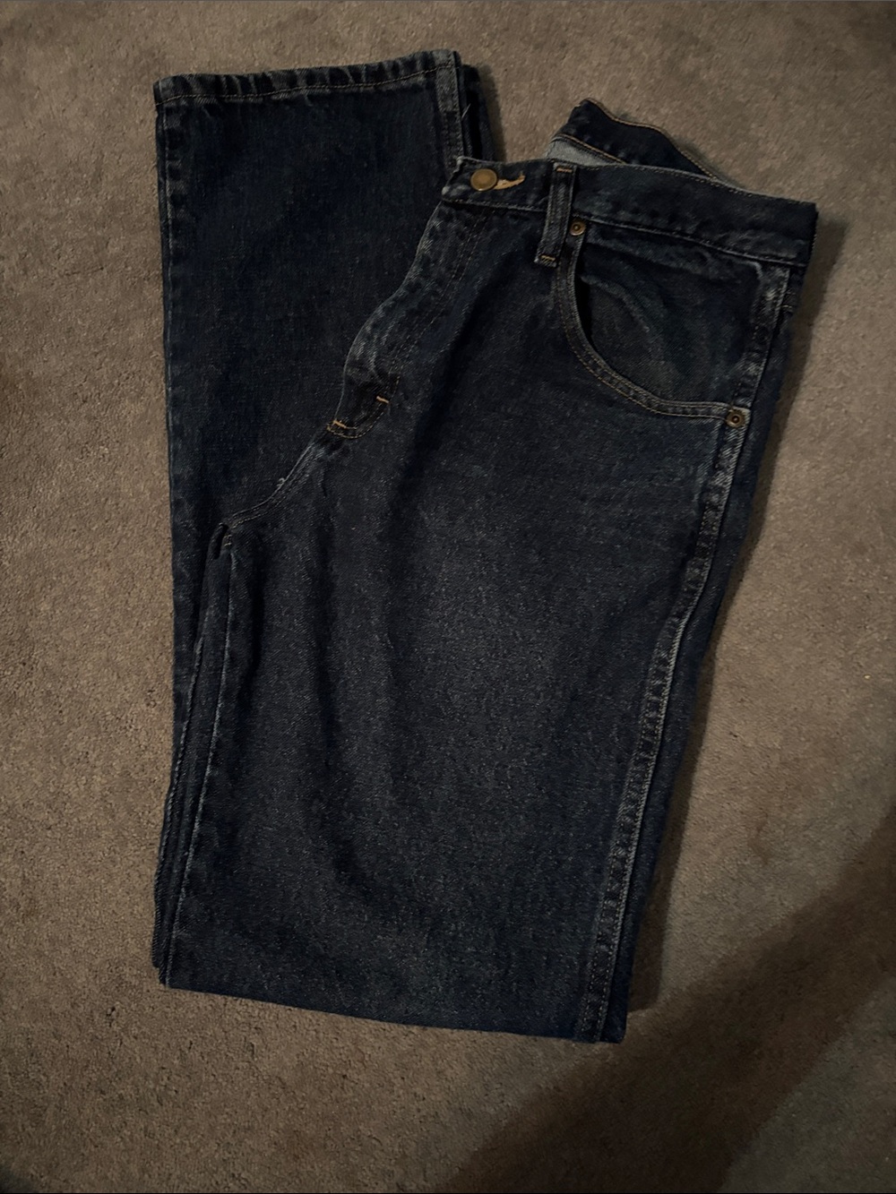 Wrangler Men's Dark Blue Straight Jeans
